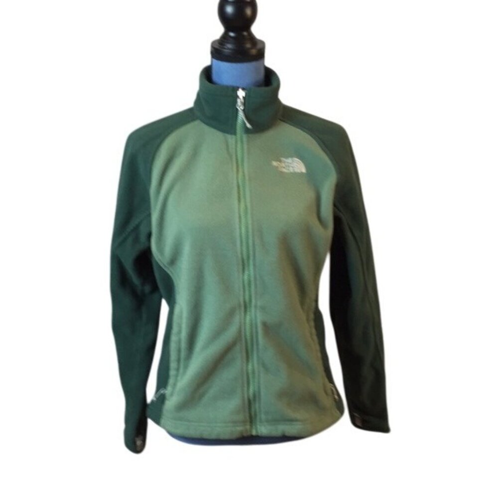 The North Face Womens Fleece Zip-Up Jacket Green Small
